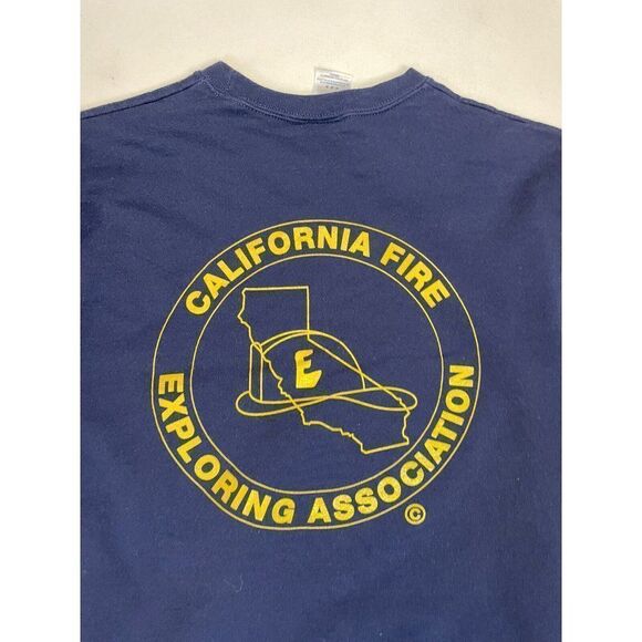 California Fire Exploring Association Crewneck Sweatshirt Men Small Blue - Picture 2 of 6